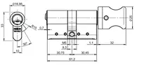 Technical drawing Profile-knob cylinder VERSO®CLIQ V534,KNF=91