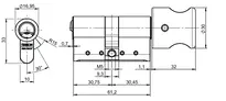 Technical drawing Profile-knob cylinder VERSO®CLIQ V534,KNF=9