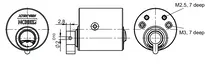 Technical drawing Furniture lock VERSO®CLIQ V577,AUS=2