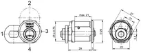 Technical drawing Locking lever cylinder VERSO®CLIQ V923