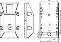 Technical drawing 2 Vandalism proof wall programming device VERSO®CLIQ-Remote VR03