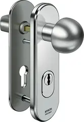 Steel security fitting with cylinder cover - round knob/handle S426