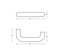 Technical drawing 2 Fire protection fitting with panic handle for wide style doors H703011X0910000