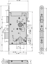 Technische Zeichnung Elektro-Sicherheitsschloss 809M12-72A65E4C