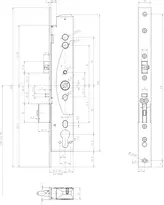 Technische Zeichnung MEDIATOR® Schloss, Rohrrahmen-Version 609-402PZ-----1