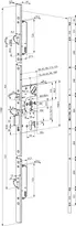 Technical drawing Handle-controlled multi-point lock 729X_Vollblatt