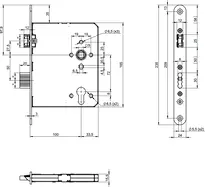Technical drawing Standard panic lock N1108 N1108400917000K