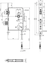 Technical drawing Standard panic lock N1104 N1104412915000K