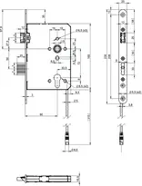 Technical drawing Standard panic lock N1108 N1108412915000L