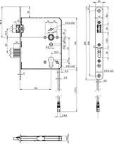Technical drawing Standard panic lock N1104 N1104412917000K