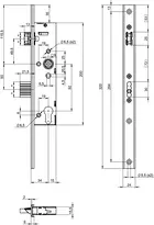 Technical drawing Standard panic lock N1603 N1603400952000F