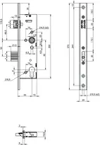 Technical drawing Standard panic lock N1606 N16064009540018