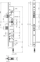 Technical drawing Standard panic lock N1603 N1603400952001E