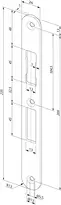 Technical drawing Flat strike plate N600F N600F-R---D02-1