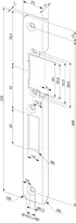 Technical drawing Angled strike plate N600W N600W-RT10E02-4