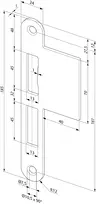 Technical drawing Strike plate with lip N6Z3L N6Z3L-R-40D05-1