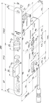 Technical drawing Self-locking security lock N8155 Panikfunktion_N8155_2FL_mOV