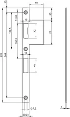 Flat strike plate with lip N6500